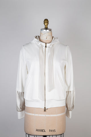 22W 463 F015 - Cream hooded jacket with satin voluptuousness (6)