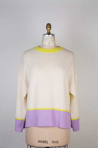 VITAMINÉ color block pure cashmere sweater (6+)