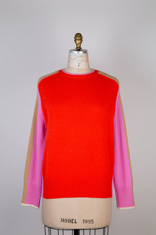 Pure cashmere sweater Orange / pink gum (6+)