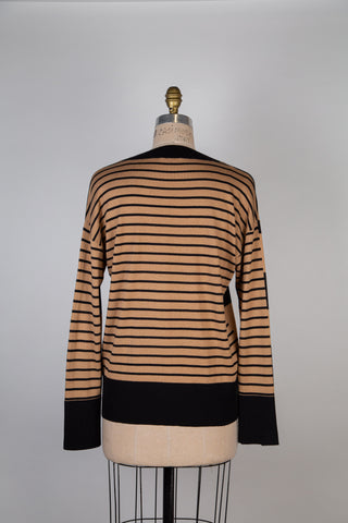 Black/tan silky striped 2-stroke sweater (6)