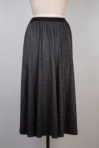 Black Silver Sparkle Skater Skirt (6+)