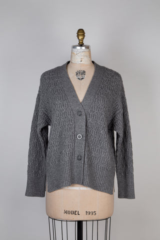 DESIGN SOYEUX graphite knit cardigan (6+)