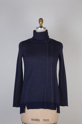 Navy merino tunic with gray stripes (6)