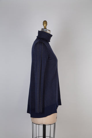 Navy merino tunic with gray stripes (6)