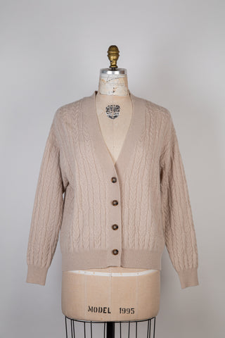 TWISTED pure cashmere cardigan sand (6+)