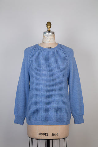 Blue Honeycomb Knit Sweater (S+)