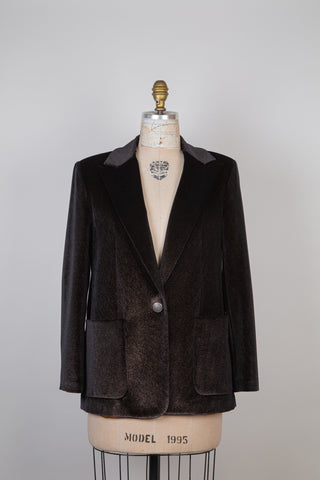 Black velvet blazer with gold shimmer (6)