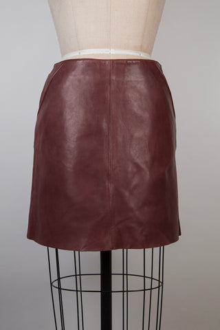 Red velvet leather skirt (6)