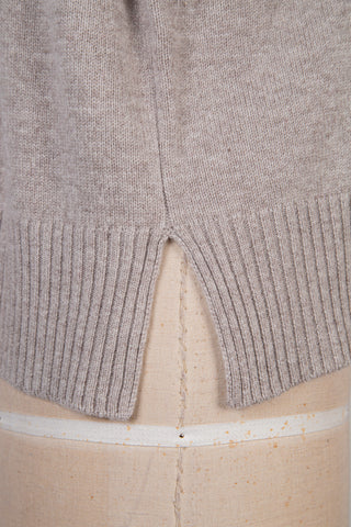 Greige Knit Sweater with Slit Hem (S+)