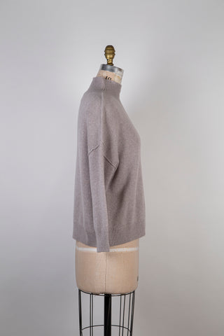 Pure cashmere greige sweater (S+)