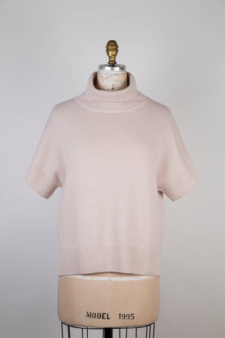 Creamy Pink Short Sleeve Knit Sweater (S+)