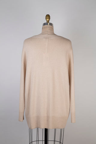 Oversized sesame sweater in pure cashmere (6+)