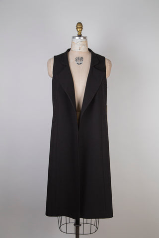 Black sleeveless open blazer (6)