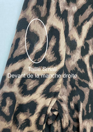 Taupe and black leopard print flowy dress (S+M)