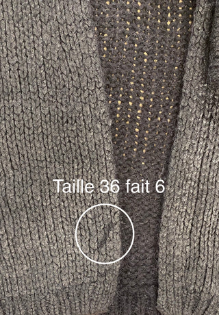 Cardigan noir en maille effet enduit (6 à 10)