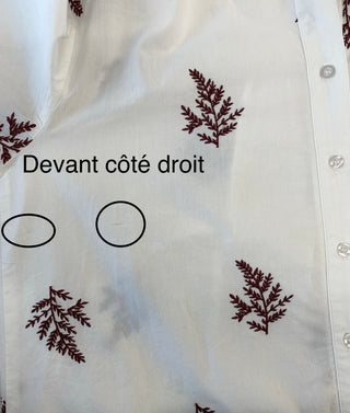 Chemisier blanc à broderie feuillage (4 à 8)