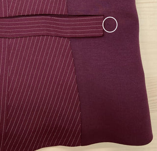 Gilet tailleur bimatière bordeaux (14/16)