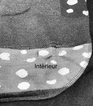 Veste noire effet mouton à relief de pois (TU)