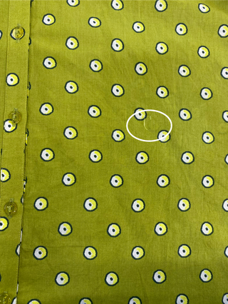 Robe chemisier verte à imprimé pastilles (S)