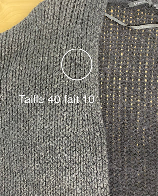 Cardigan noir en maille effet enduit (6 à 10)