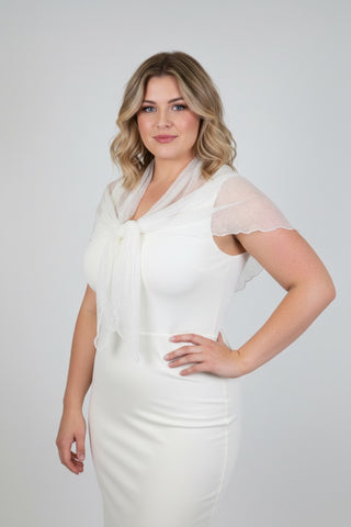 White tulle sparkle shawl (One Size)