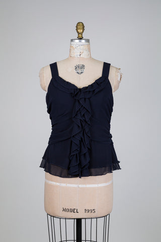 Navy ruffled top (4)