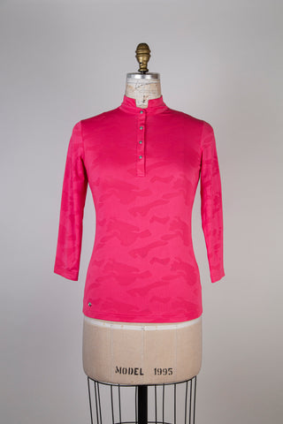 Top fuchsia camouflage micro-aéré (XS)