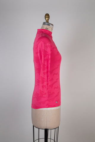 Top fuchsia camouflage micro-aéré (XS)