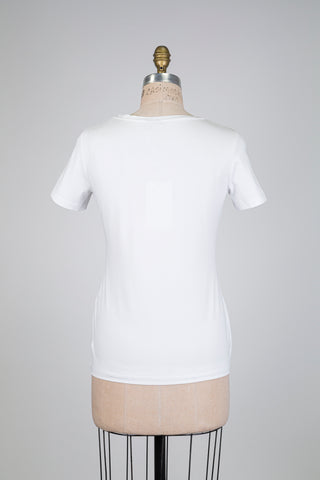 Chandail blanc à bande "Silver" (S+M)