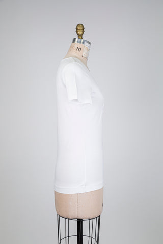 Chandail blanc à strass "Silver" (XS)