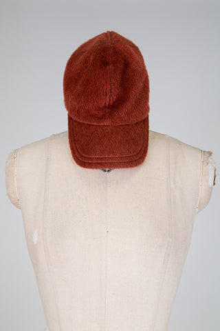 Casquette brun rouge en poil de toutou (TU)