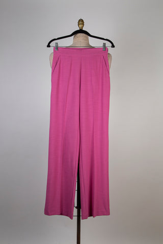 Straight-leg trousers in raspberry sorbet woven fabric (0)