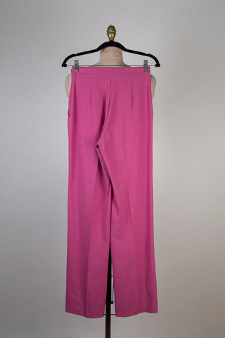 Straight-leg trousers in raspberry sorbet woven fabric (0)