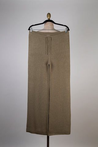 Pantalon lounge en tricot duveteux olivine (10)