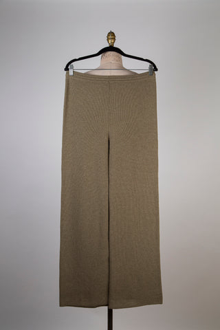 Pantalon lounge en tricot duveteux olivine (10)