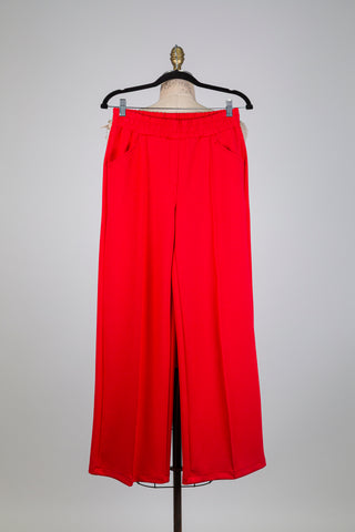 Chic red soft tailored pants (6)