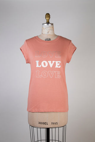 T-shirt LOVE rose argile (S)