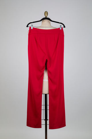 Pantalon tailleur droit rubis (S+M)