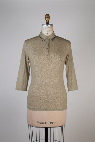 Polo en microfibre sauge à pétales noirs (6)