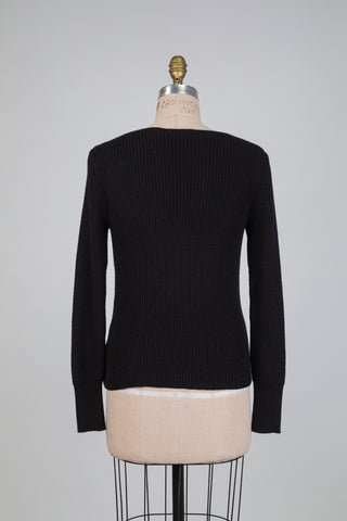 Black crossover neck sweater (6)