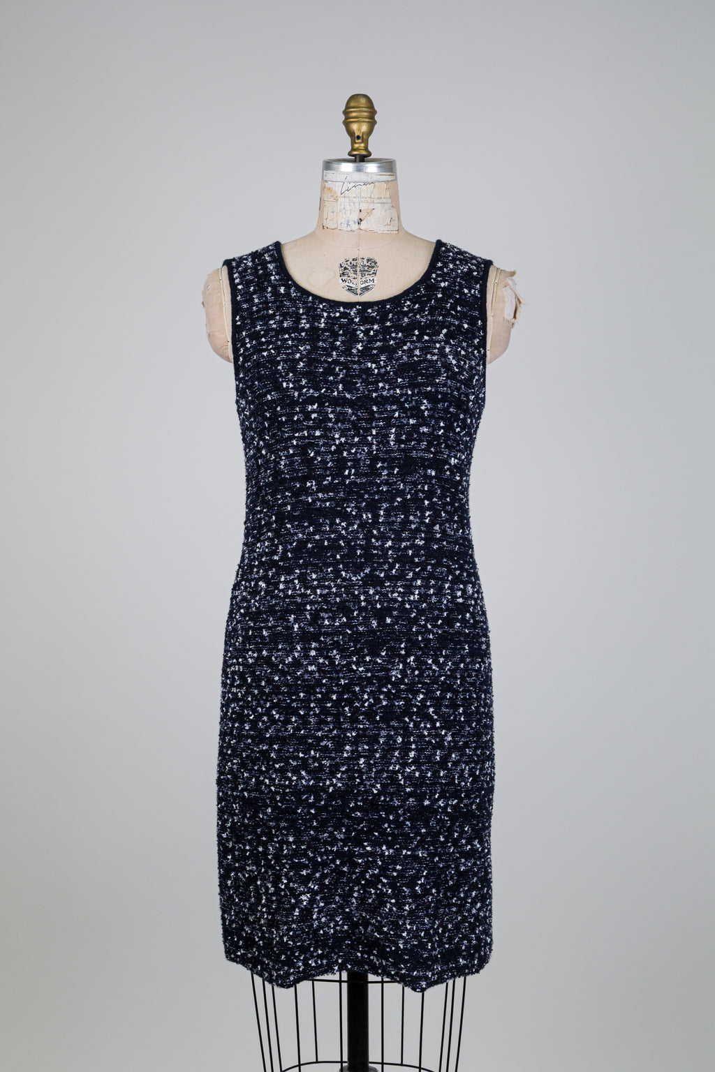 Robe en tricot marine et crème (M) – VERYSMART