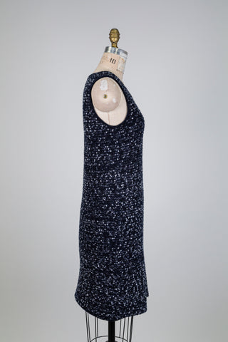 Robe en tricot marine et crème (M)