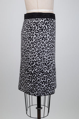 Jupe en laine vierge léopard (M+L)