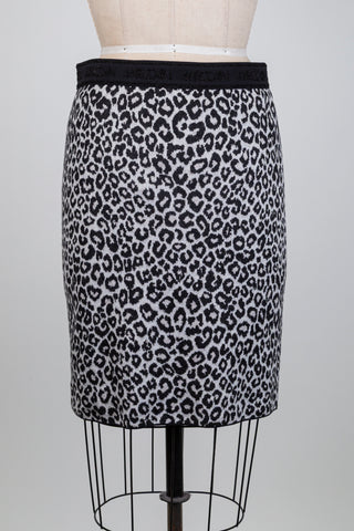 Jupe en laine vierge léopard (M+L)