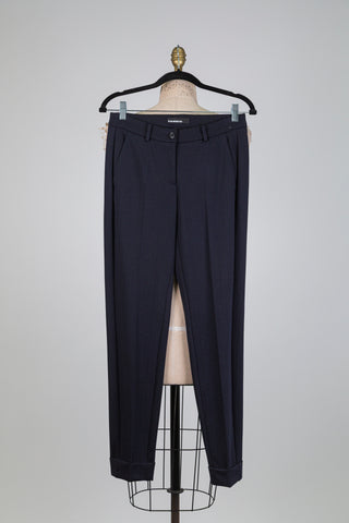 Pantalon marine à rayures ton sur ton  (4-10-14)