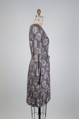 Gray floral dress with beige flowers (6)