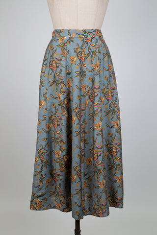 Jupe ample à fleurs orangées (S)