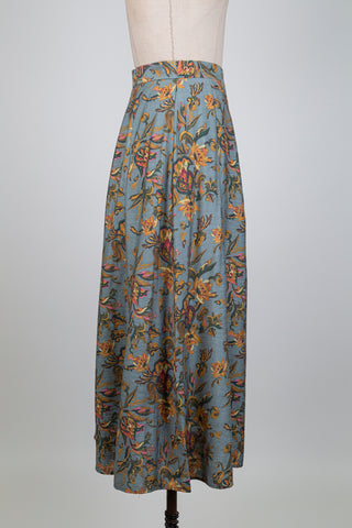 Jupe ample à fleurs orangées (S)