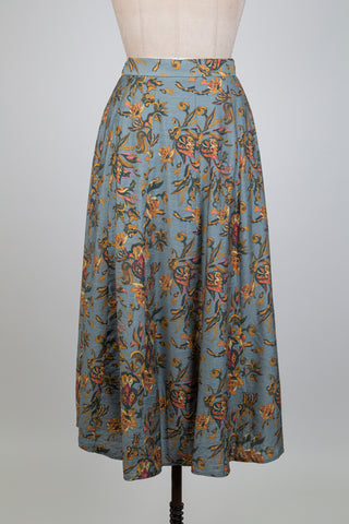 Jupe ample à fleurs orangées (S)
