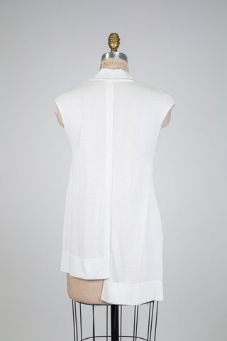 Tunique blanche asymétrique à détail noir (s)